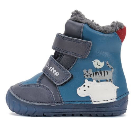 Ghete Baieti - Ghete copii baieti din piele imblanite DD Step, Albastru -W029-52287