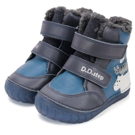 Ghete copii baieti din piele imblanite DD Step, Albastru -W029-52287 [3]