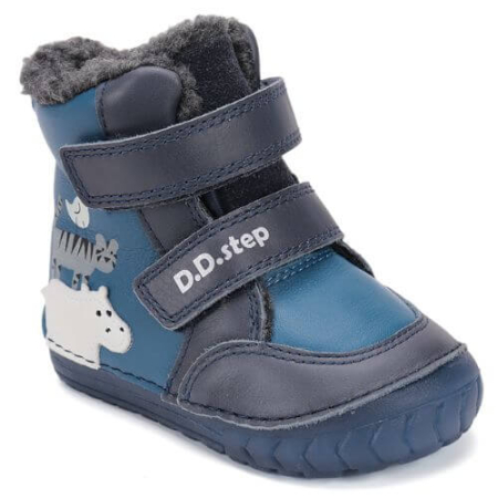 Ghete copii baieti din piele imblanite DD Step, Albastru -W029-52287 [2]