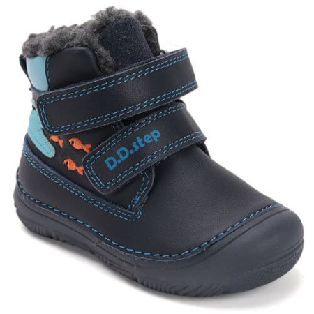 Ghete copii baieti din piele imblanite DD Step, Albastru - W082-52462A [3]