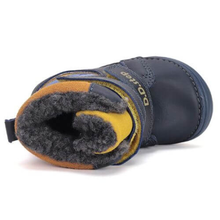 Ghete copii baieti din piele imblanite DD Step, Albastru - W071-42421 [4]