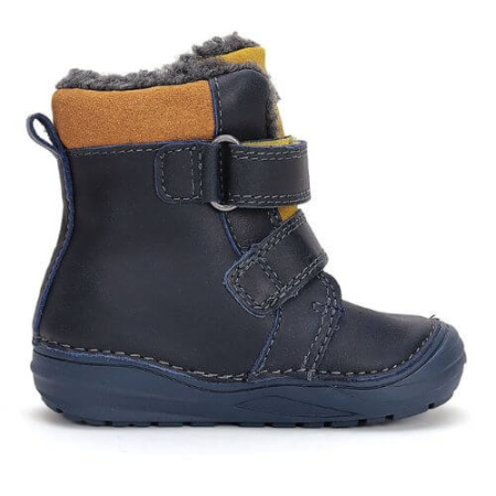 Ghete copii baieti din piele imblanite DD Step, Albastru - W071-42421 [2]