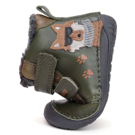 Ghete copii baieti Barefoot din piele imblanite DD Step, Verde - W070-52893A [3]