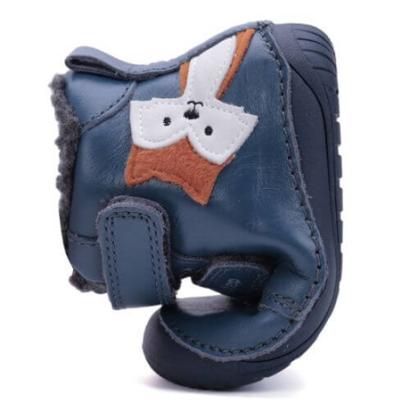 Ghete copii baieti Barefoot din piele imblanite DD Step, Albastru - W070-52301 [3]