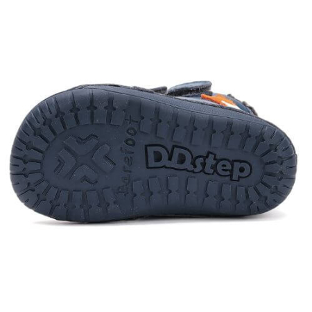 Ghete copii baieti Barefoot din piele imblanite DD Step, Albastru - W070-52301 [7]