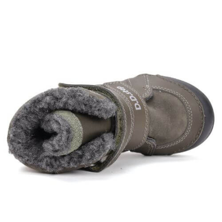 Ghete copii baieti din piele imblanite DD Step, Khaki - W068-52998 [3]