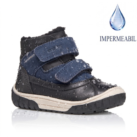 Lichidare Geox - Ghete băieți impermeabile Geox Omar WPF, Albastru/Negru - B462DC_04322_C4429