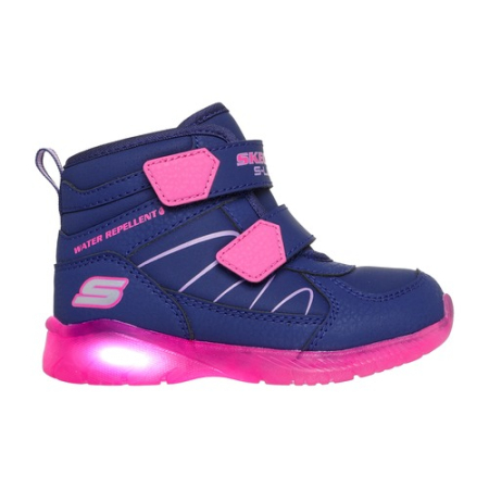 Ghete Fete - Ghete fete cu luminițe Skechers Illumi-Brights, Albastru/Roz - 319310N-NVMT