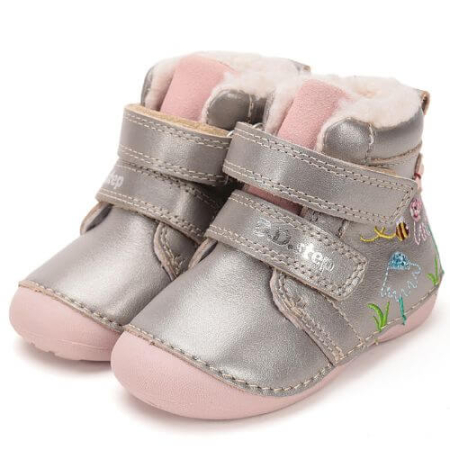 Ghete copii fete din piele imblanite DD Step, Bej - W015-52997 [2]