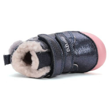 Ghete copii fete din piele imblanite DD Step, Albastru - W066-52733A [4]