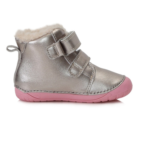 Ghete fete din piele îmblănite D.D. Step, Argintiu Roz - W070-337C [2]