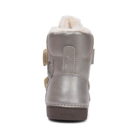 Ghete copii fete din piele imblanite DD Step, Argintiu W068-52320A [5]