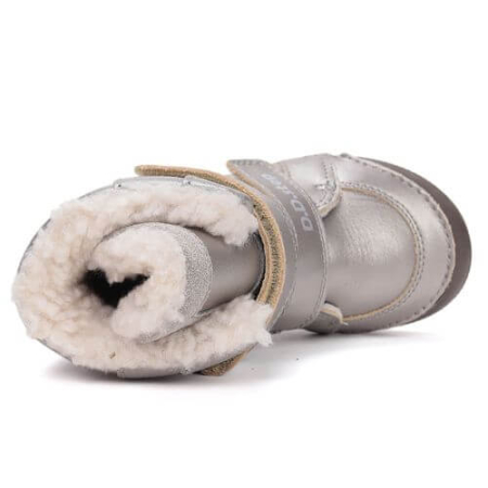 Ghete copii fete din piele imblanite DD Step, Argintiu W068-52320A [4]