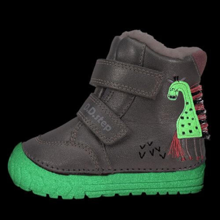 Ghete copii fete din piele imblanite DD Step, Argintiu - W029-52766 [1]