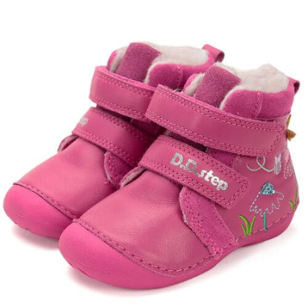Ghete copii fete din piele imblanite DD Step, Roz - W015-52997A [2]