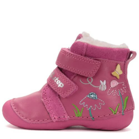 Ghete copii fete din piele imblanite DD Step, Roz - W015-52997A [1]