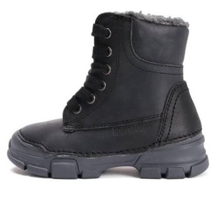 Ghete copii fete din piele imblanite DD Step, Negru - W056-52456B [1]