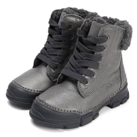 Ghete Fete - Ghete copii fete din piele imblanite DD Step, Gri - W056-52456C