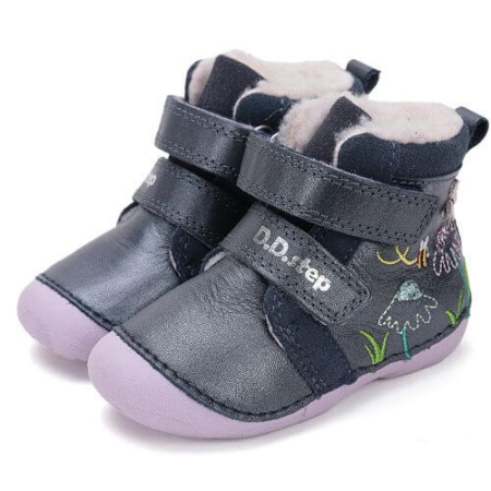 Ghete copii fete din piele imblanite DD Step, Mov - W015-52997B [2]