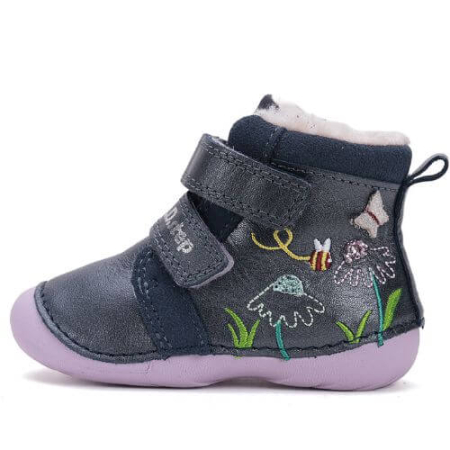 Ghete copii fete din piele imblanite DD Step, Mov - W015-52997B [1]
