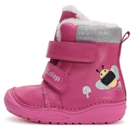 Noua Colectie De Toamna - Ghete copii fete din piele imblanite DD Step, Roz - W071-42233B