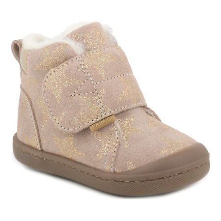 Incaltaminte Copii - Ghete fete din piele îmblănite Primigi, Bej/Auriu - 8900255