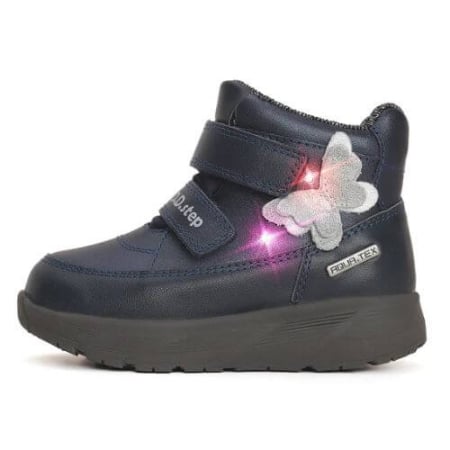 Noua Colectie De Toamna - Ghete copii fete impermeabile si imblanite cu LED DD Step, Albastru - P083-42591