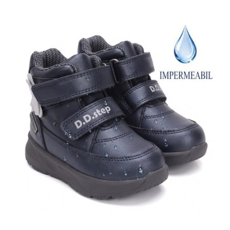 Ghete & Cizme Junior - Ghete copii fete impermeabile si imblanite cu LED DD Step, Albastru - P083-42591