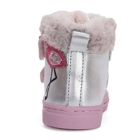 Ghete copii fete supinate din piele imblanite Ponte 20, Argintiu - DA07-4-2232B [2]