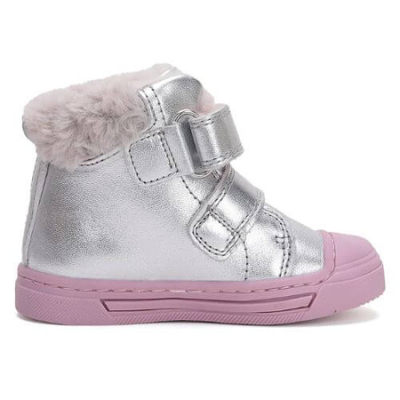 Ghete copii fete supinate din piele imblanite Ponte 20, Argintiu - DA07-4-2232B [3]