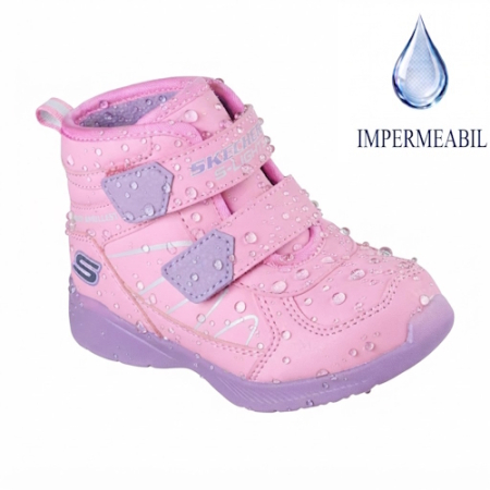 Ghete Fete - Ghete fete cu luminițe Skechers Illumi-Brights, Roz - 319310N-PKMT