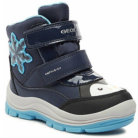 Ghete Fete - Ghete copii fete impermeabile cu LED Geox, Albastru - B363WA_054FU_CF4N4