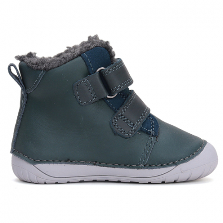 Ghete copii baieti Barefoot din piele imblanite DD Step, Verde - W070-42154 [4]