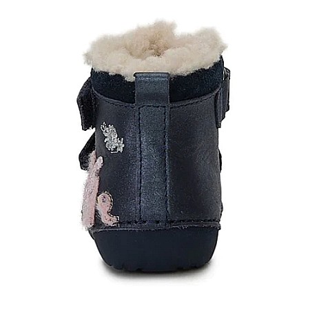 Ghete copii fete din piele imblanite DD Step, Albastru - W015-341A [3]