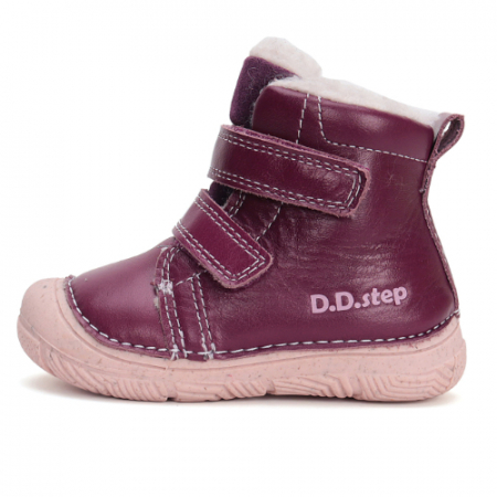 Ghete copii fete din piele imblanite DD Step, Visiniu - W082-42385C [1]