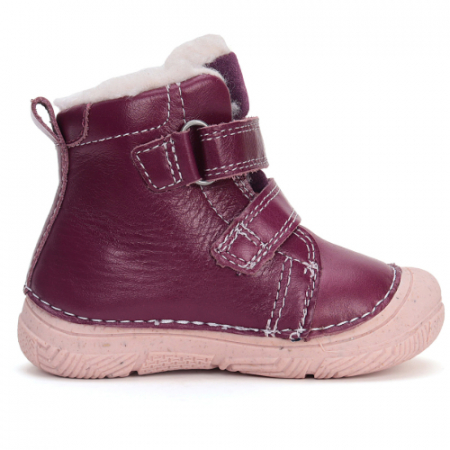 Ghete copii fete din piele imblanite DD Step, Visiniu - W082-42385C [2]