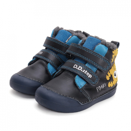Ghete copii baieti din piele imblanite DD Step, Albastru - W066-42218 [0]