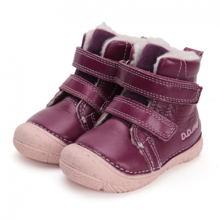 Ghete copii fete din piele imblanite DD Step, Visiniu - W082-42385C [0]