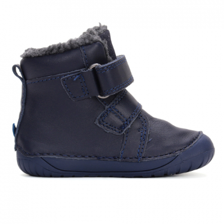 Ghete copii baieti Barefoot din piele imblanite DD Step, Albastru - W070-42838 [4]