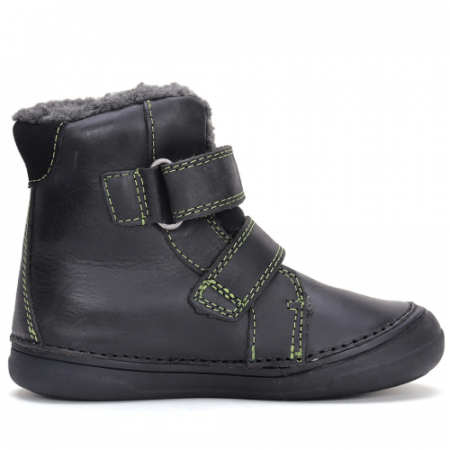 Ghete copii baieti din piele imblanite DD Step, Negru - W078-42761B [1]