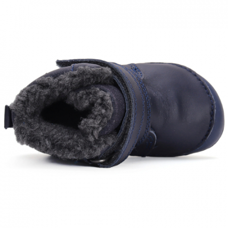 Ghete copii baieti Barefoot din piele imblanite DD Step, Albastru - W070-42838 [5]