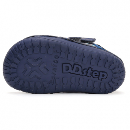 Ghete copii baieti Barefoot din piele imblanite DD Step, Albastru - W070-42838 [6]