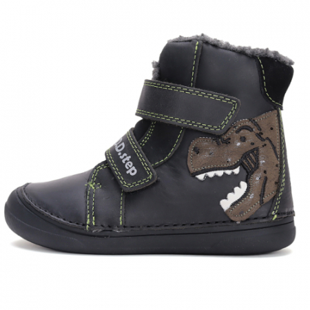 Promotii Ghete Baieti - Ghete copii baieti din piele imblanite DD Step, Negru - W078-42761B