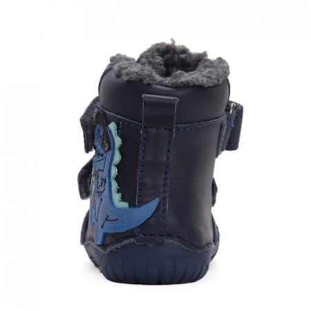 Ghete copii baieti Barefoot din piele imblanite DD Step, Albastru - W070-42838 [3]