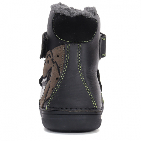 Ghete copii baieti din piele imblanite DD Step, Negru - W078-42761B [2]