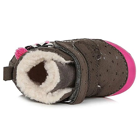 Ghete copii fete din piele imblanite DD Step, Maro - W066-352 [4]