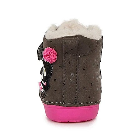 Ghete copii fete din piele imblanite DD Step, Maro - W066-352 [3]