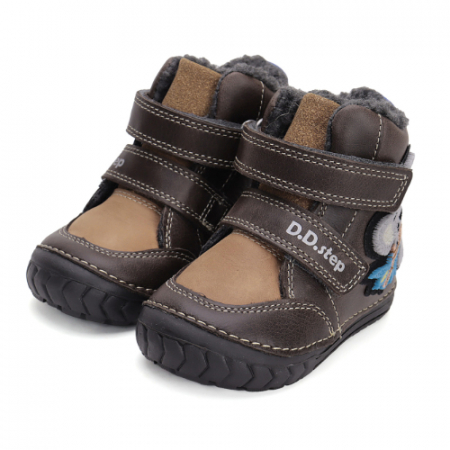 Ghete copii baieti din piele imblanite DD Step, Maro - W029-42498A [1]