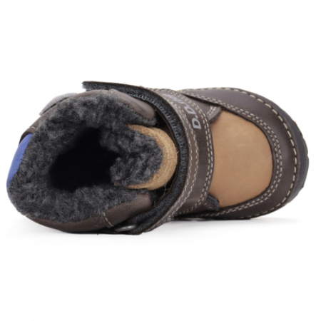 Ghete copii baieti din piele imblanite DD Step, Maro - W029-42498A [4]