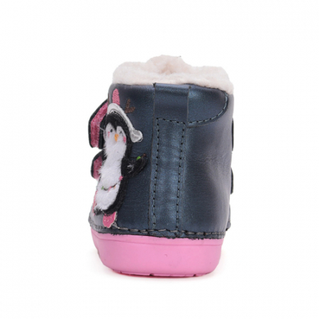 Ghete copii fete din piele imblanite DD Step, Albastru - W066-42268 [4]
